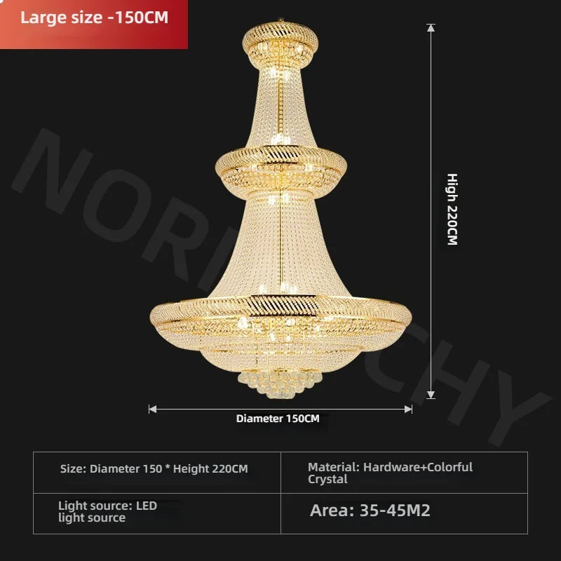 Afralia™ Luxury Crystal Living Room Chandelier - Modern LED Long Chandelier