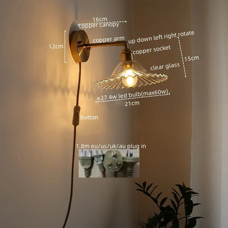 Afralia™ Modern Copper LED Wall Sconce, Nordic Design for Hallway, Living Room, Bathroom