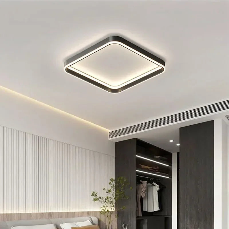 Afralia™ Geometric LED Ceiling Lamp Chandelier for Living Dining Room Study Bedroom Aisle Balcony