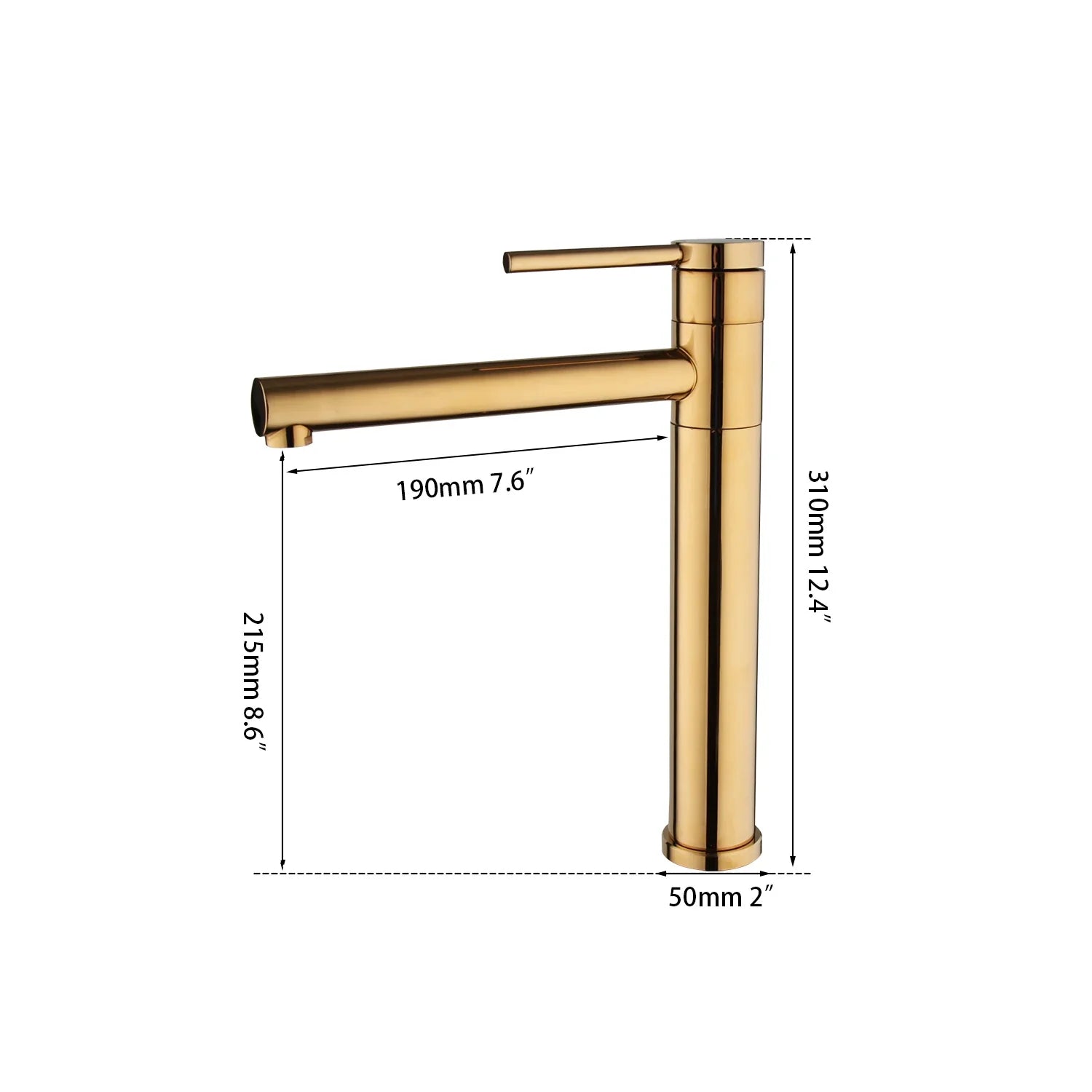 Afralia™ Gold Plated & Chrome Basin Faucet with Long Spout, Single Handle Mixer