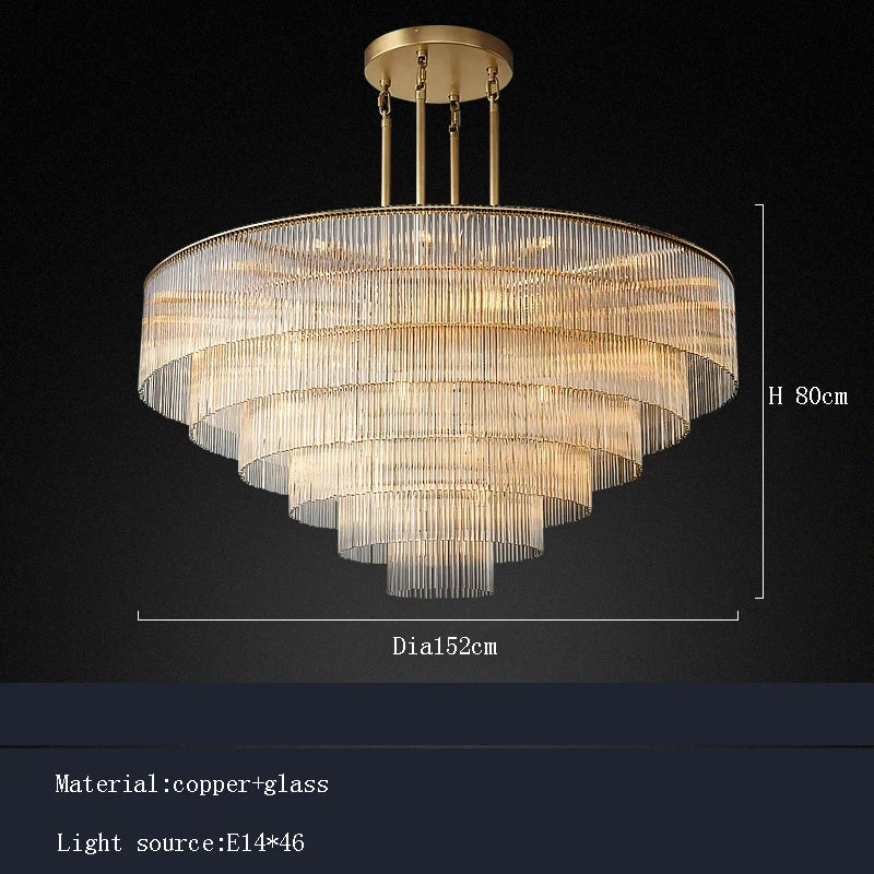 Afralia™ Brass Art Deco Nordic Chandelier with Glass Shade for Dining Room