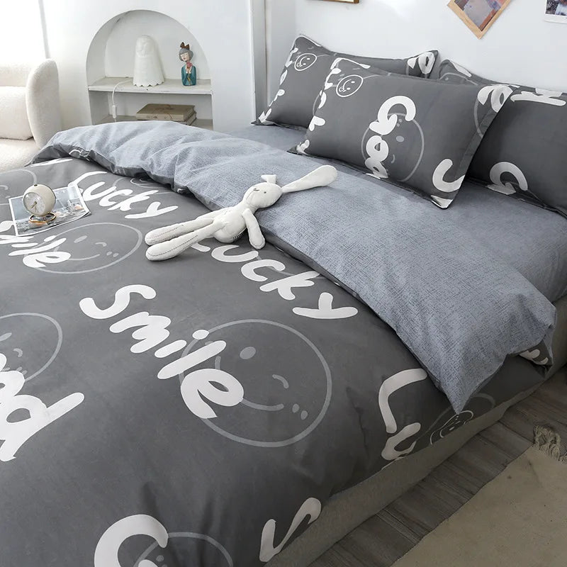 Afralia™ Geometric Pattern Bedding Set: Quilt Cover, Duvet Cover, Sheet, Pillows