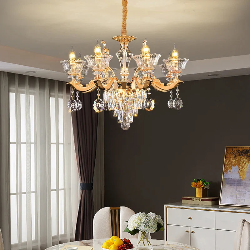 Afralia™ Crystal Luxe Pendant Lamp: Elegant European Style for Living Room and Restaurant