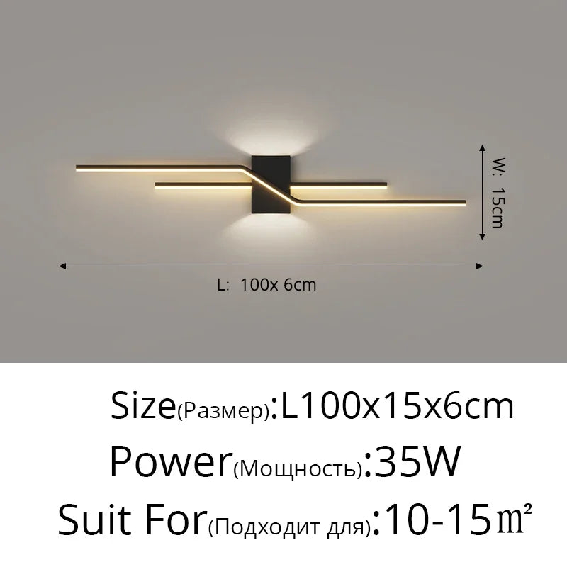 Afralia™ Modern Sofa Background Wall Lamps, Minimalist Bedroom Bedside Lights, Creative Line Decor