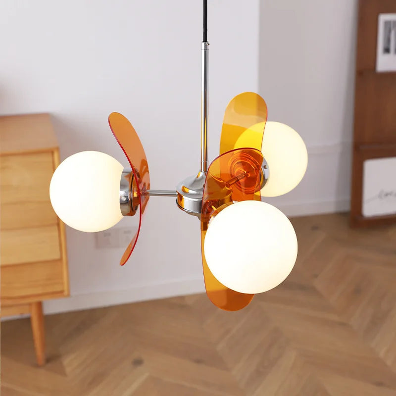 Afralia™ Phosphorescent Glass Ball Chandelier: Modern Bauhaus Design LED Pendant Lamp