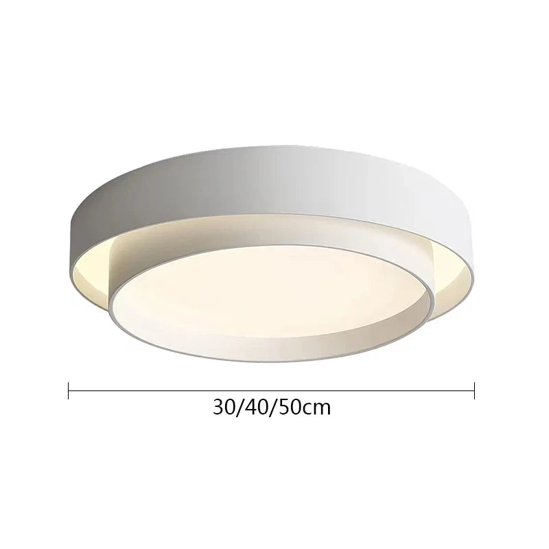 Afralia™ LED Round Ceiling Light for Living Room, Bedroom, Study - White/Black, AC90-260V