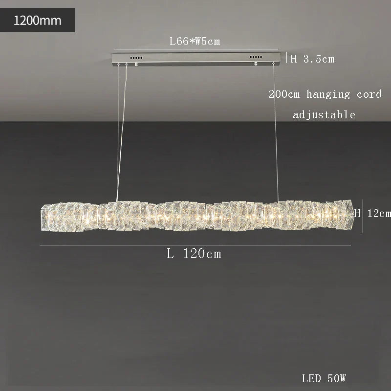 Afralia™ Glass Chandelier LED Ceiling Light Fixture Modern for Living Room Hotel Dining Hall