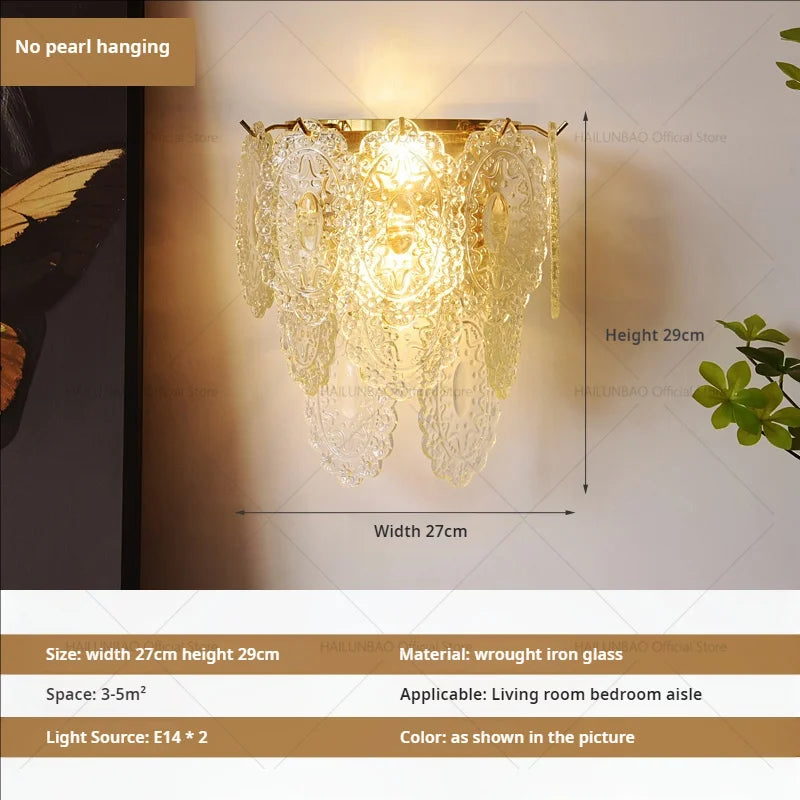 Afralia™ Luxe Crystal Glass Wall Lamp for Aisle, Living Room, Bedroom & Corridor Lighting
