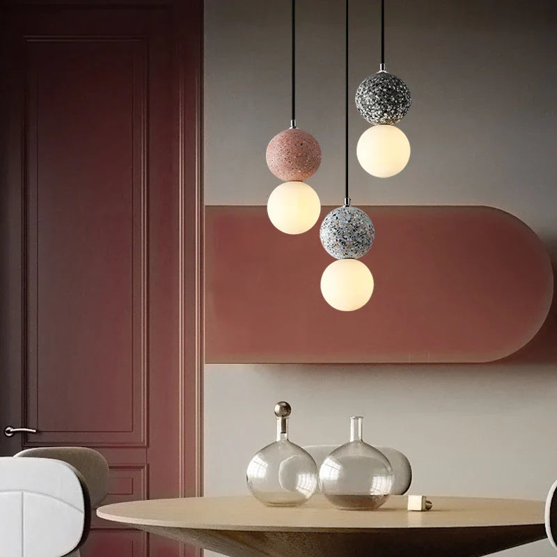 Nordic Glass LED Pendant Lights for Living Room by Afralia™