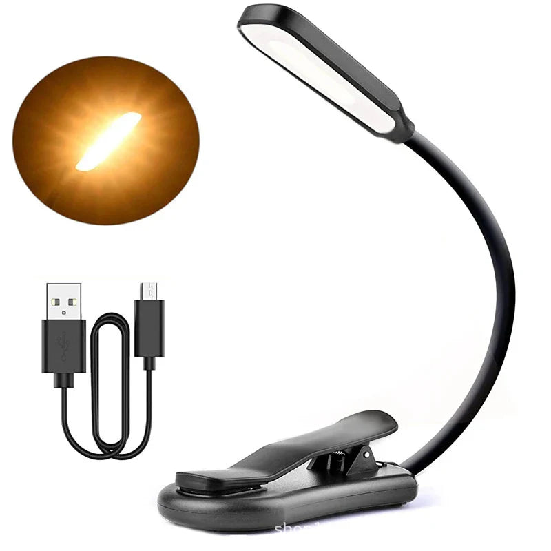 Afralia™ 7 LED Book Light: Rechargeable Reading Lamp with 3-Level White Light Clip-On