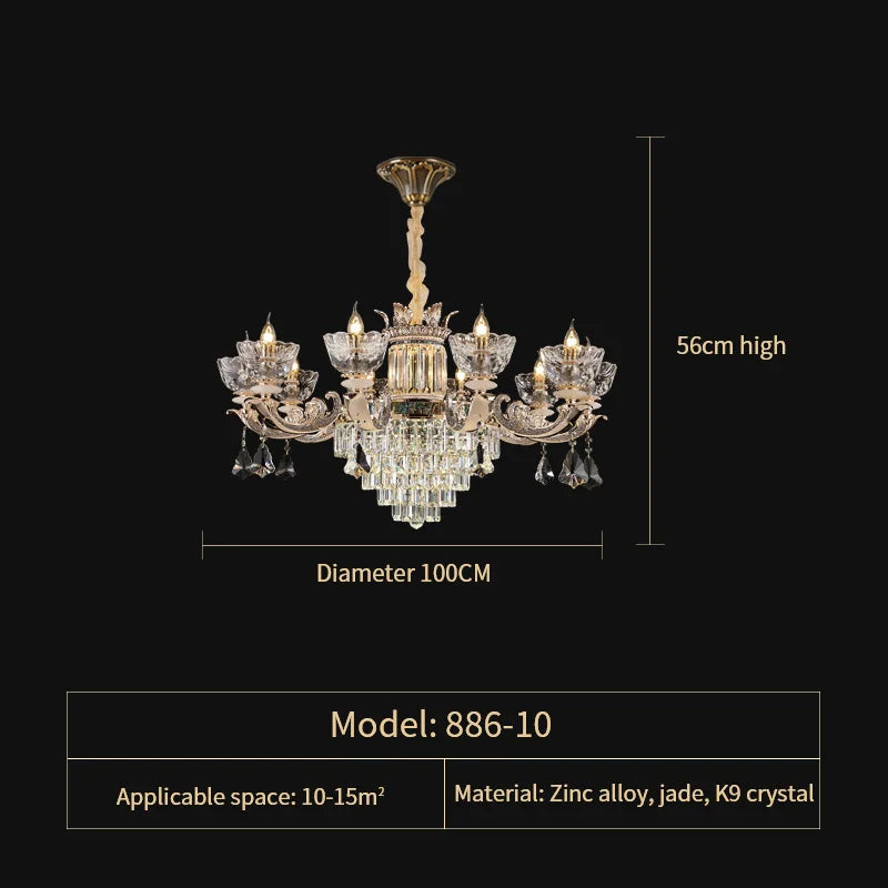 Afralia™ Duplex European Crystal Chandelier for Staircase with Hollow Design