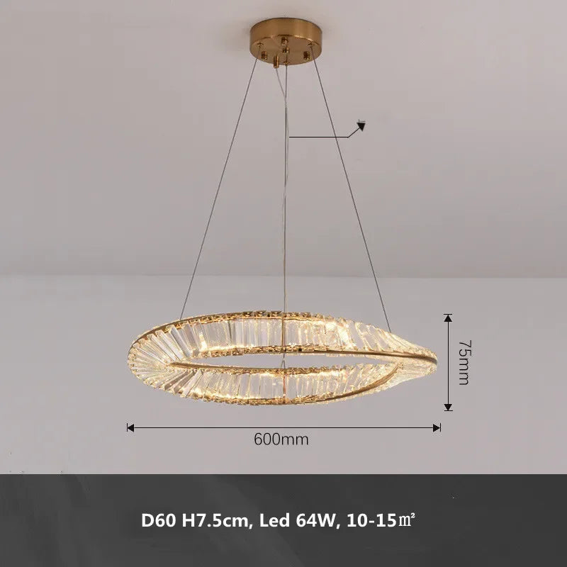 Afralia™ Gold Metal LED Dimmable Ceiling Light with K9 Crystals