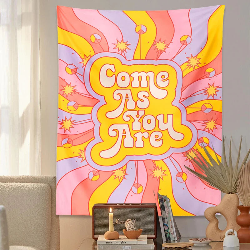 Afralia™ Retro Sun Rainbow Tapestry | Inspirational Psychedelic Wall Art for Vintage Home Décor