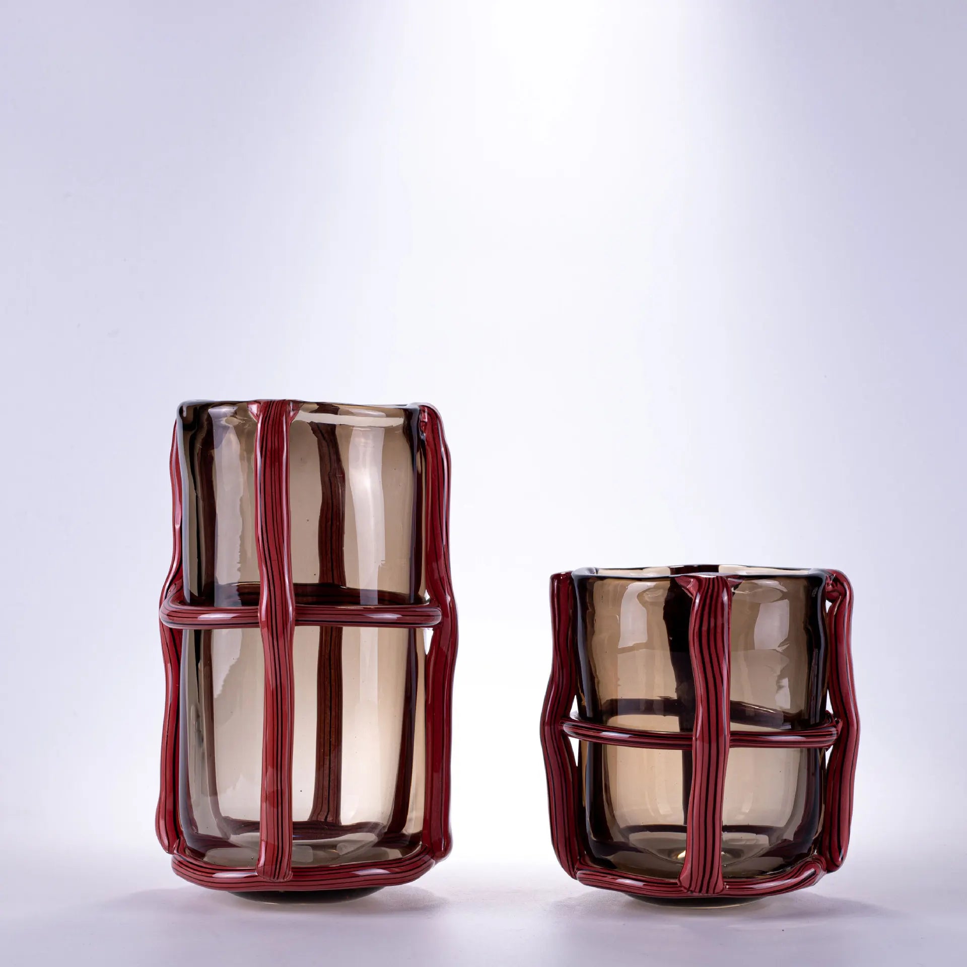 Afralia™ Stripe Cross Glass Vase for Artistic Flower Arrangement and Home Decor