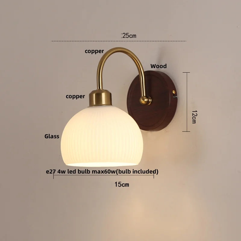 Afralia™ Glass LED Wall Sconce with Pull Chain Switch for Hallway, Bedroom, and Foyer