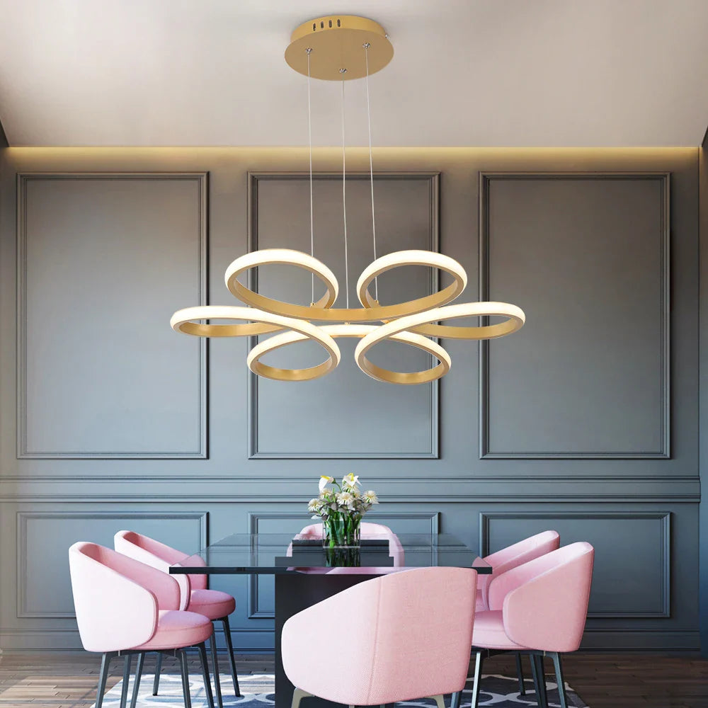 Nordic Twist LED Pendant Light by Afralia™ - Modern Acrylic Chandelier for Kitchen, Dining, Aisle