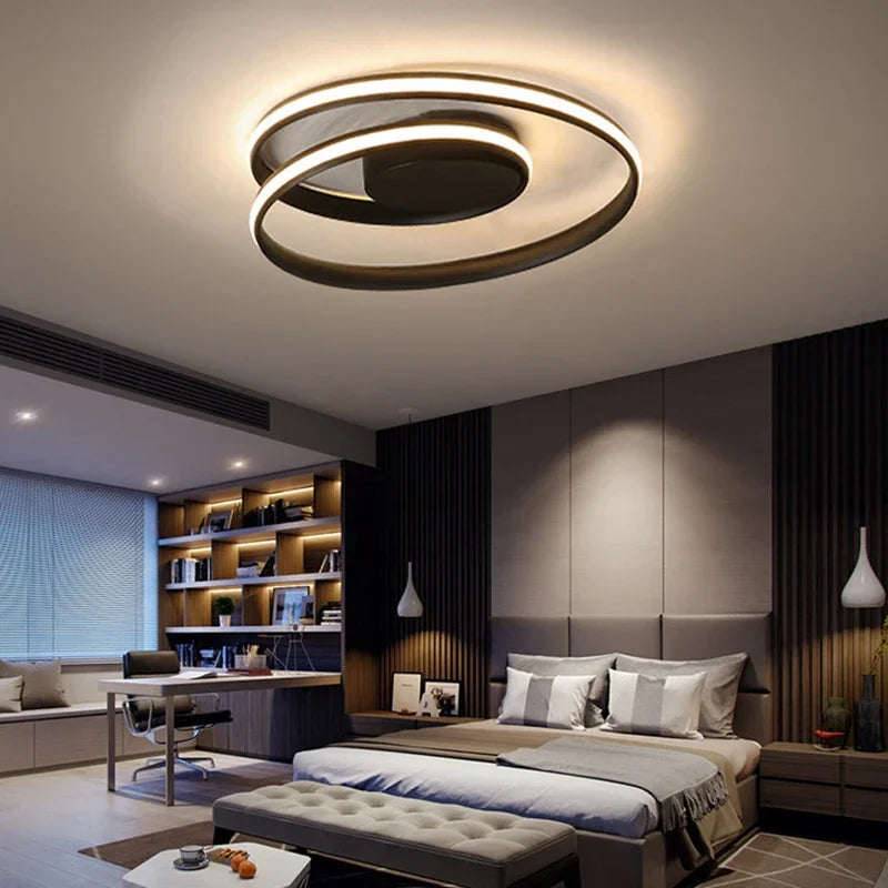 Afralia™ Modern LED Ceiling Light - Simple Round Ring Design for Living Room and Bedroom Decoration Lighting