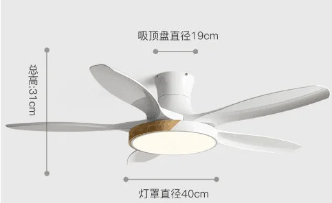 Afralia™ Wood Ceiling Fans 48-60 inch DC Motor LED Light Remote Control Living Bedroom Fan