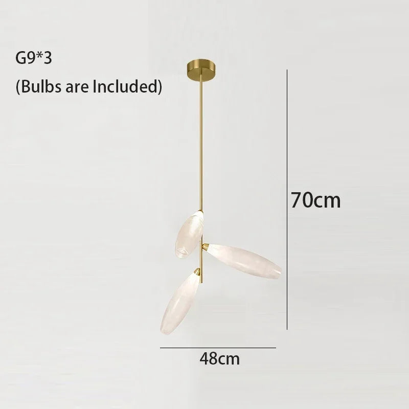 Afralia™ Oval Glass LED Chandelier for Staircase and Living Room