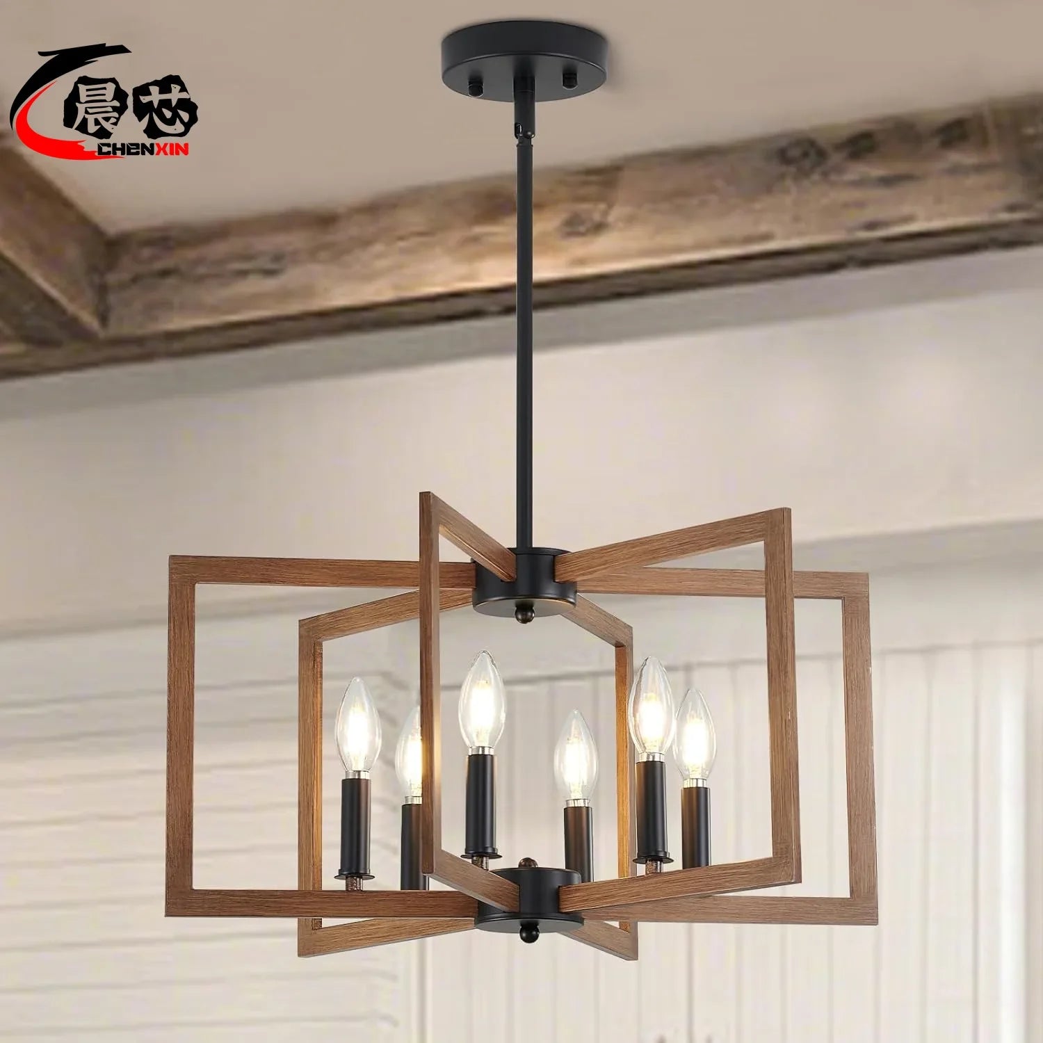 Afralia™ Vintage Black Iron Candle LED Ceiling Chandelier for Home Decor