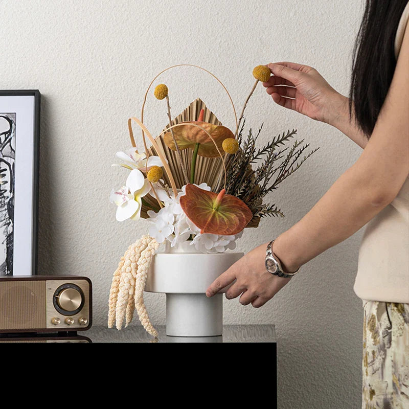 Afralia™ Marble Pillar Vase for Modern Home Decoration