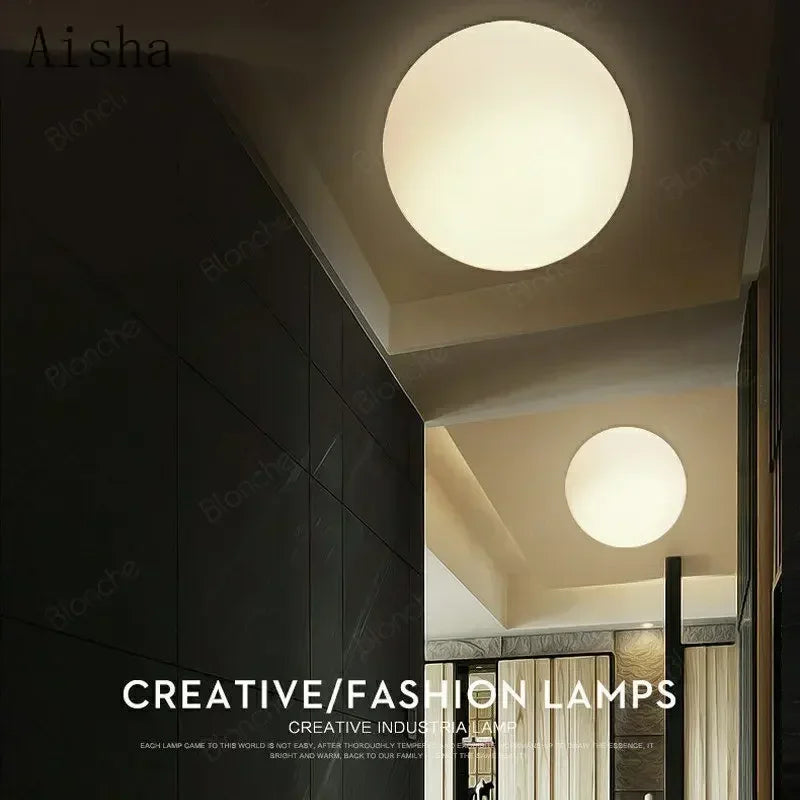 Afralia™ LED Glass Ball Wall Sconce Light 14cm 25cm 35cm Dioscuri Parete Ceiling Lamp