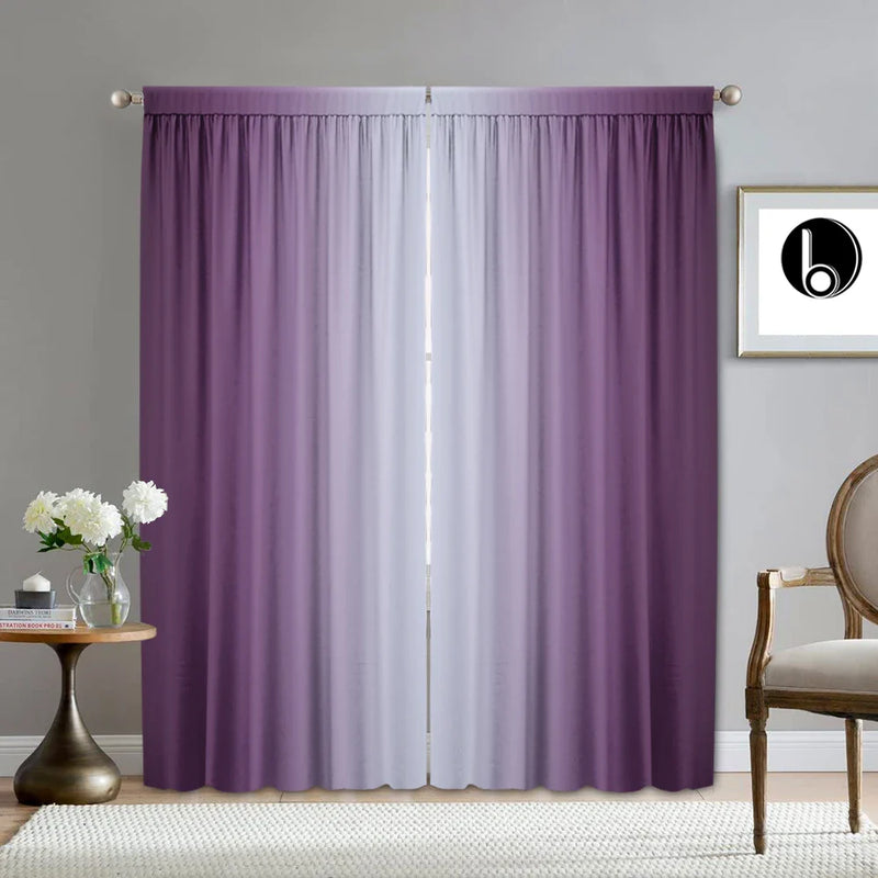 Afralia™ Purple Background Rod Pocket Curtains for Kitchen, Living Room, Balcony