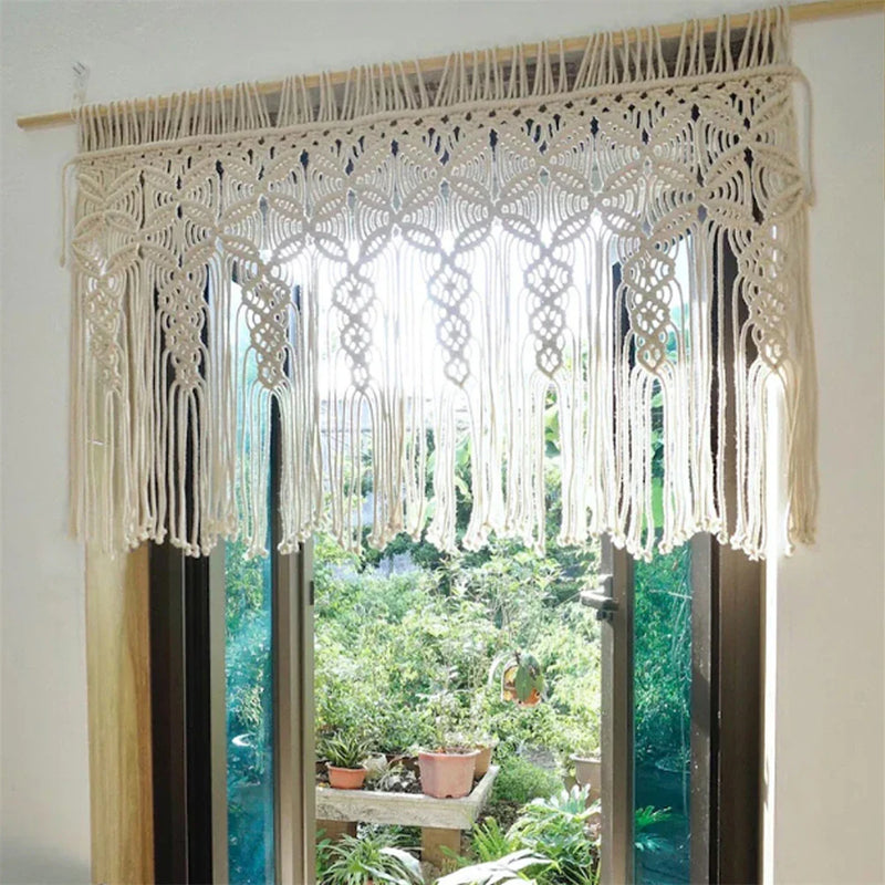 Afralia™ Macrema Cotton Rope Tassel Curtain Tapestry for Bohemian Room Decor