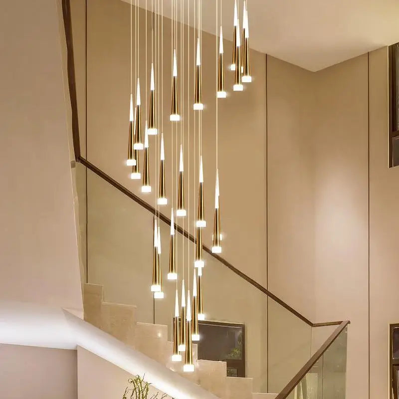 Afralia™ Elegant LED Ring Chandelier for Living Room Bedroom Kitchen Staircase Lighting