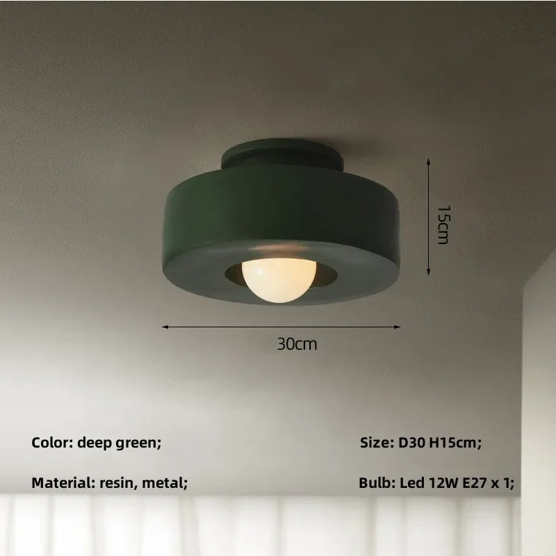 Afralia™ Macaron LED Ceiling Light Round E27 Minimalist Small Bedroom Hallway Balcony Fixture