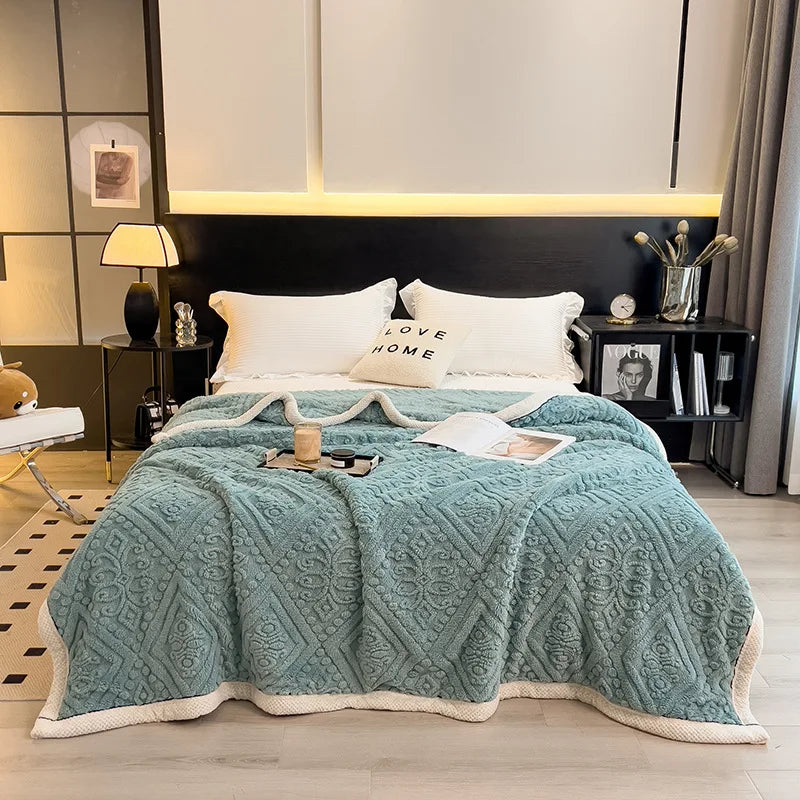 Afralia™ Soft Velvet Blanket: Thick Coral Fleece, Multi Functional Sofa Cover for Winter