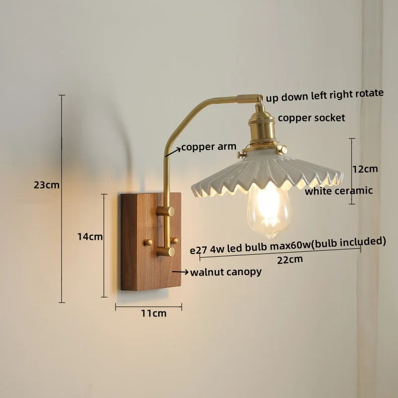 Afralia™ Glass Copper LED Wall Lamp Modern Stair Light Fixtures applique murale