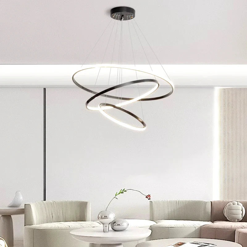 Afralia™ Modern Indoor Chandelier Pendant Light for Living Room | LED Ceiling Lamp