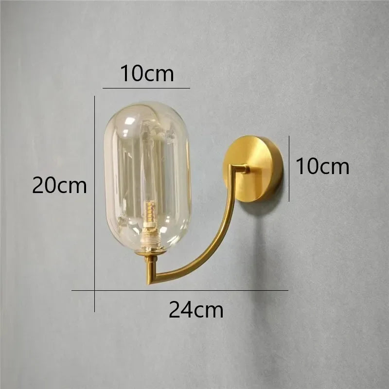 Afralia™ Glass Ball LED Wall Sconce for Living Bedroom Dining Kitchen - Minimalist Design