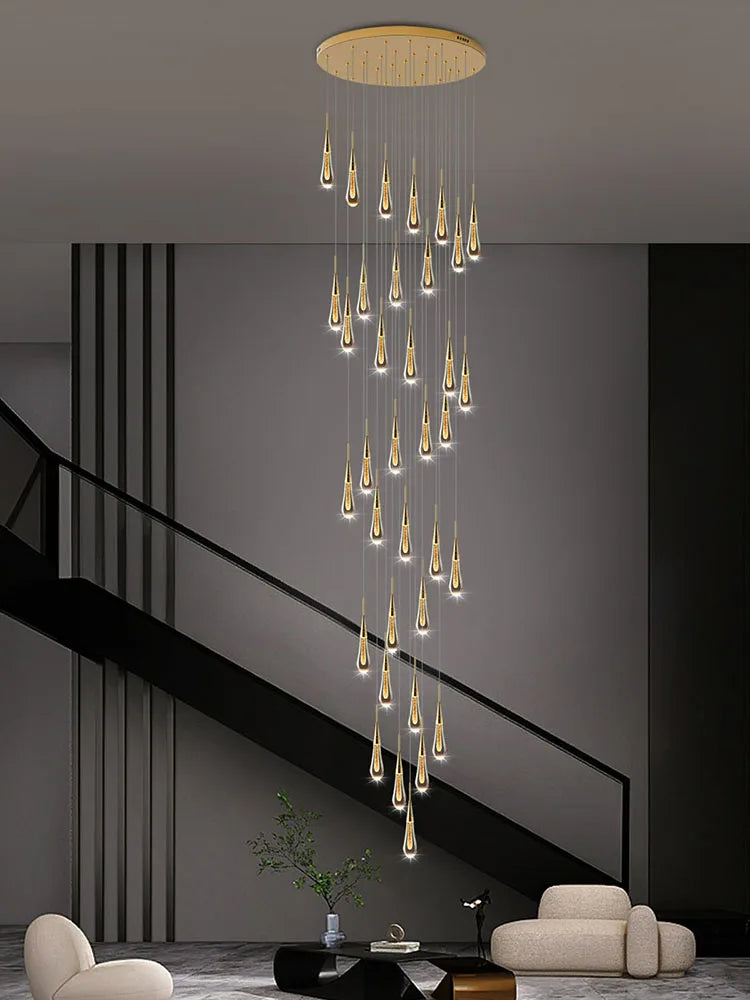 Afralia™ Crystal Pendant Chandelier for High Ceilings