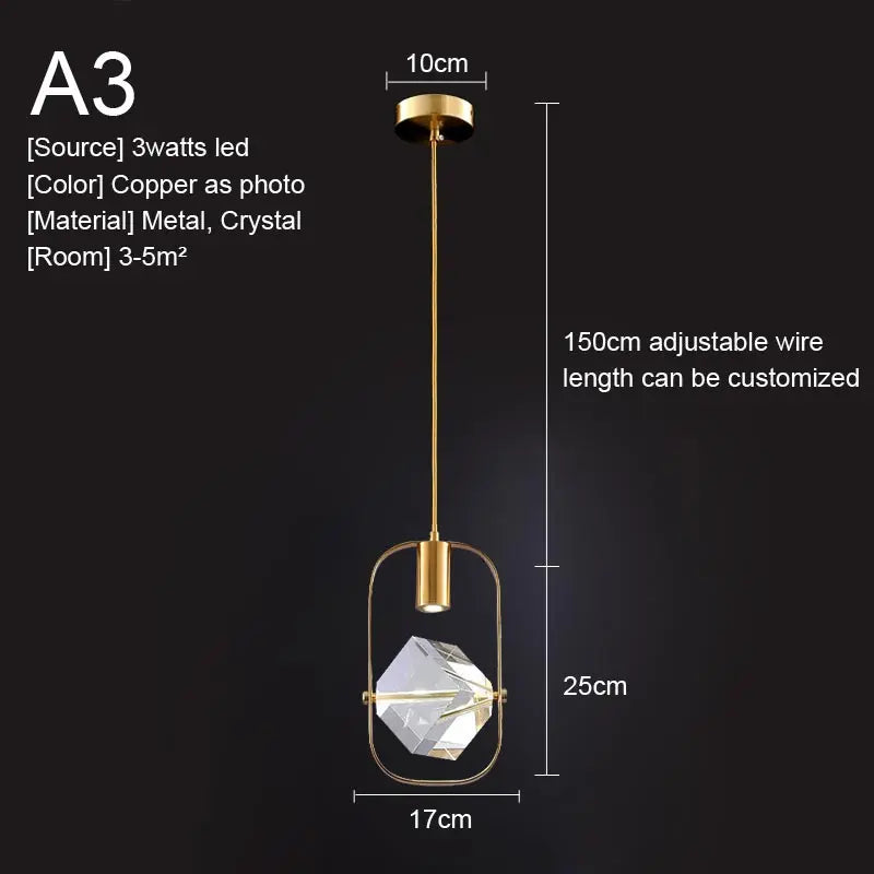 Afralia™ Crystal Pendant Lights Kitchen Fixture for Living Room, Dining Room, and Bedside