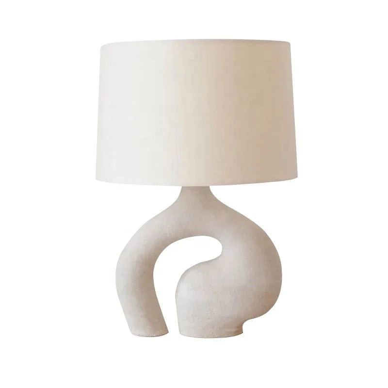 Nordic Cloth Art Bedroom Table Lamp by Afralia™