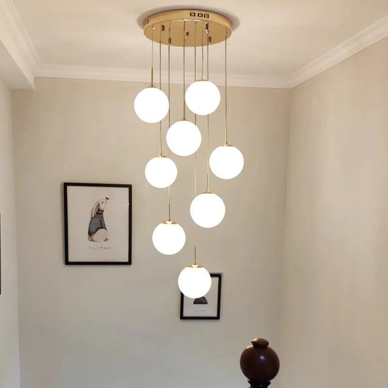 Afralia™ Nordic Dining Pendant Light Chandelier for Living Room, Indoor Ceiling Lamp