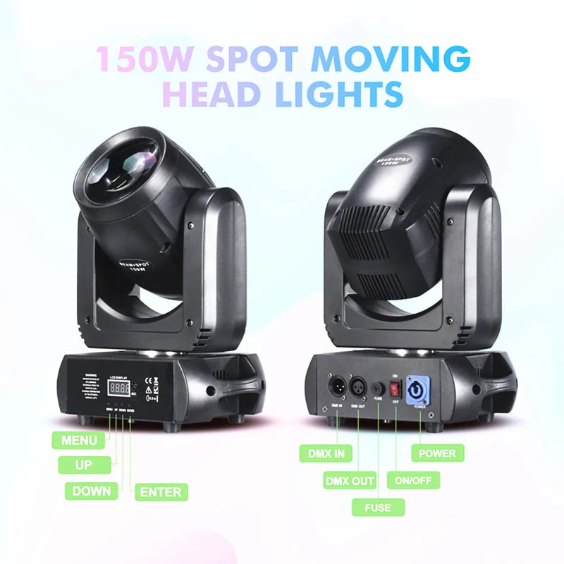 Afralia™ 150W Mini LED Moving Head Beam & Spot Light with 18 Rotating Prisms