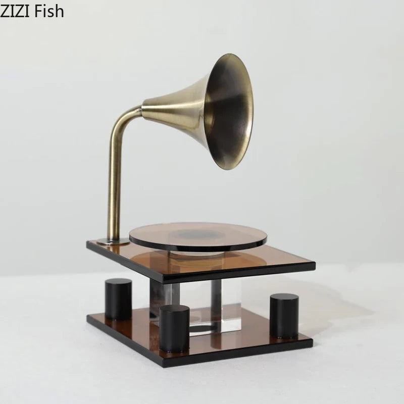 Afralia™ Crystal Music Equipment Model Ornament Decor - Modern Desk Artwork