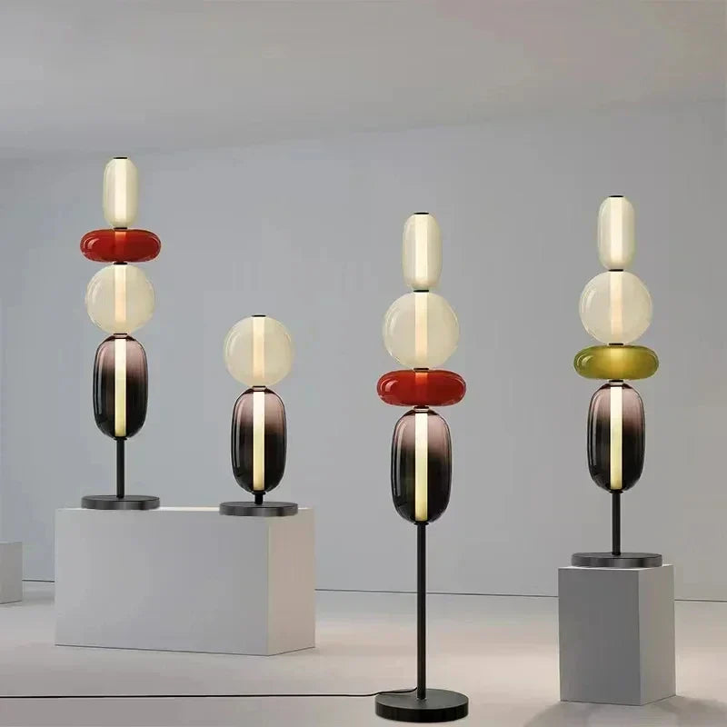 Afralia™ Colored Glass LED Floor Lamp - Indoor Lighting Decoration for Living Room and Bedroom