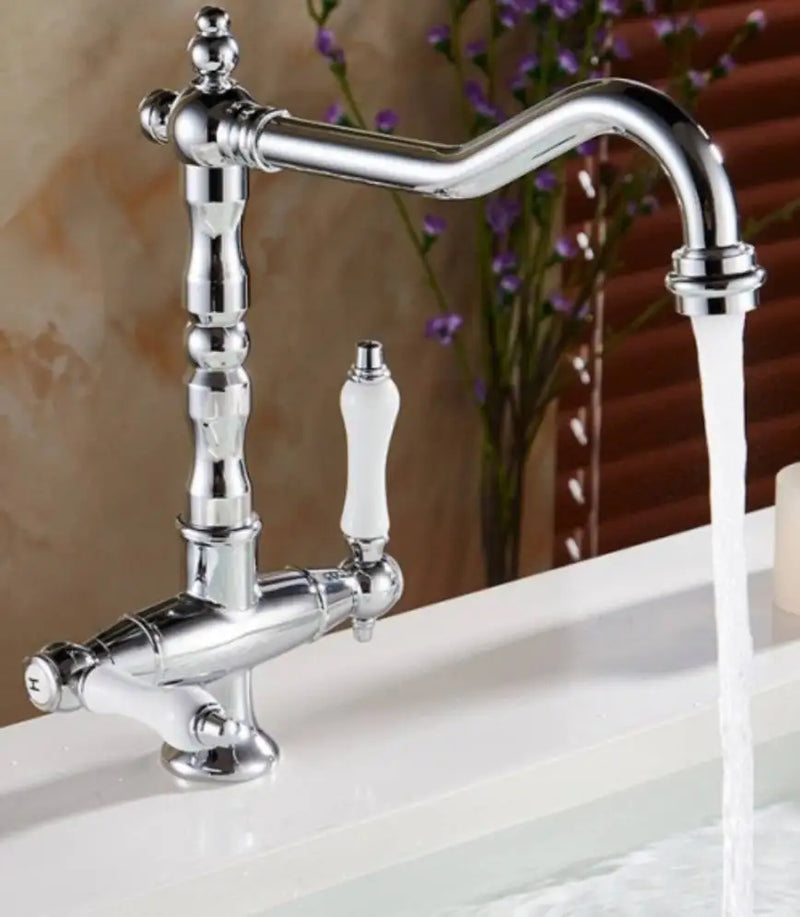 Afralia™ Antique Brass Bathroom Faucet Set with Hand Shower