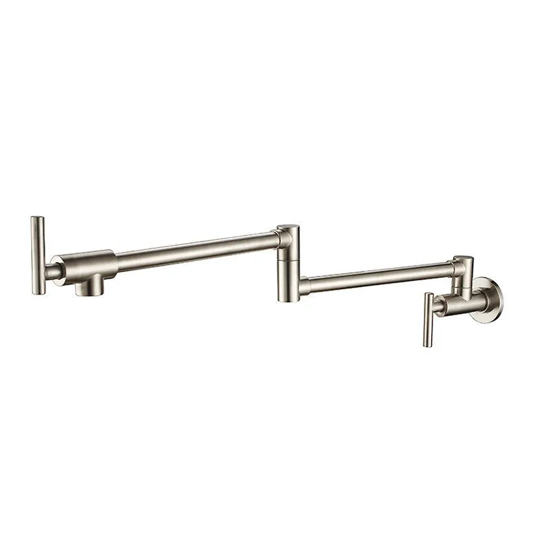 Afralia™ Brushed Gold Kitchen Pot Filler Faucet Wall Mount Single Cold Foldable Spout