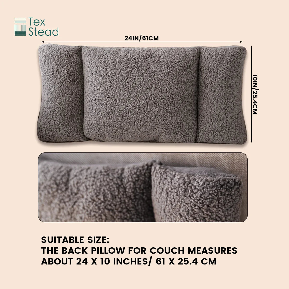 Afralia™ Fleece Lumbar Support Pillow for Office Chair, 3 Section Back Pillow