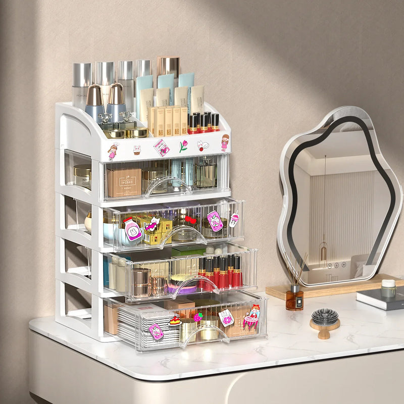 Afralia™ 4 Tier Makeup Drawer Organizer for Jewelry & Cosmetic Storage