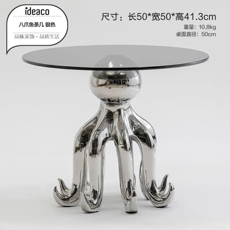 Afralia Octopus Glass Side Table - Nordic Design Creative Living Room Furniture