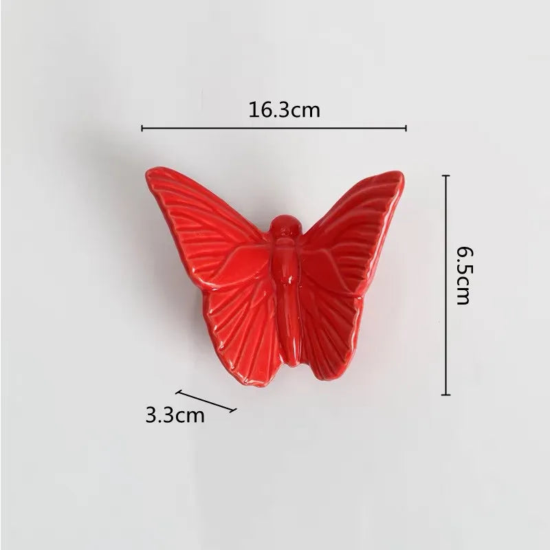 Afralia™ Ceramic Butterfly Wall Decor - 3D Papilionid Aesthetic Hanging Art