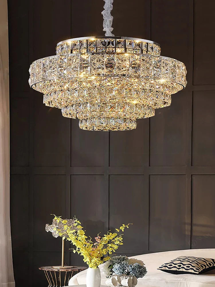 Afralia™ Glitter Crystal Pendant Lights - Modern LED Oval Hanging Lamps for Dining Room