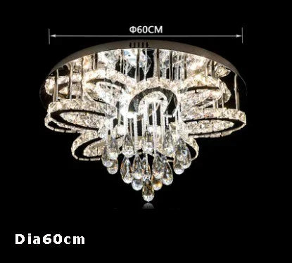 Afralia™ Crystal Stainless Steel LED RGB Chandelier for Modern Foyer & Living Room
