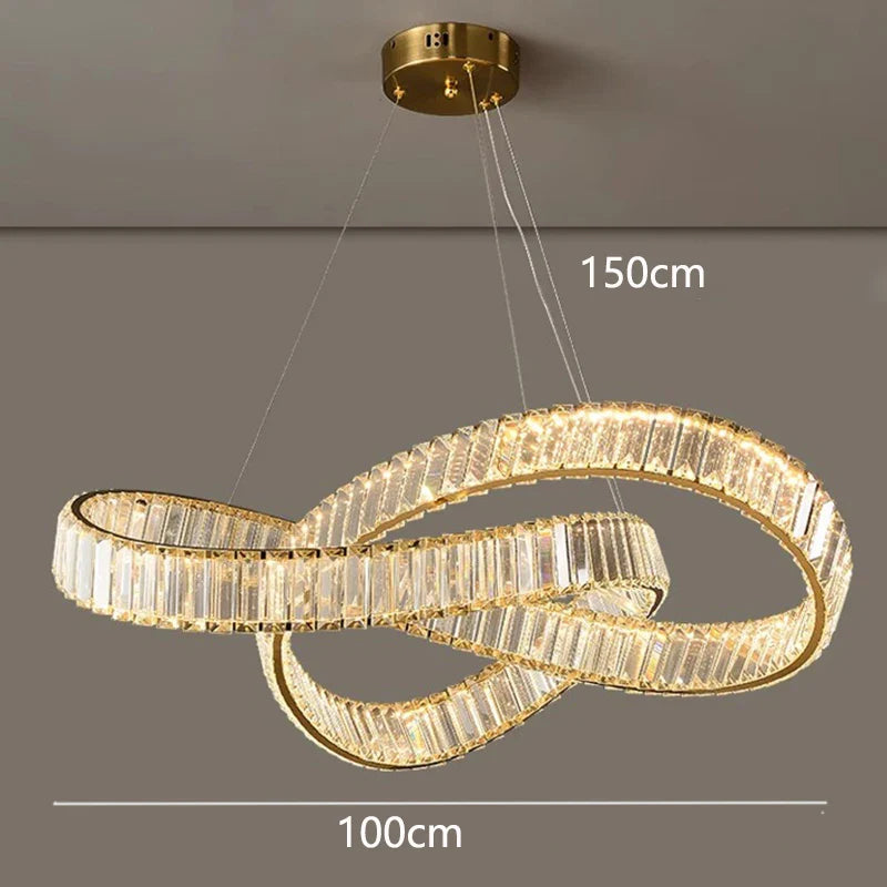 Afralia™ Crystal Chandelier Pendant Lamp for Modern Living Room & Dining Room Lighting